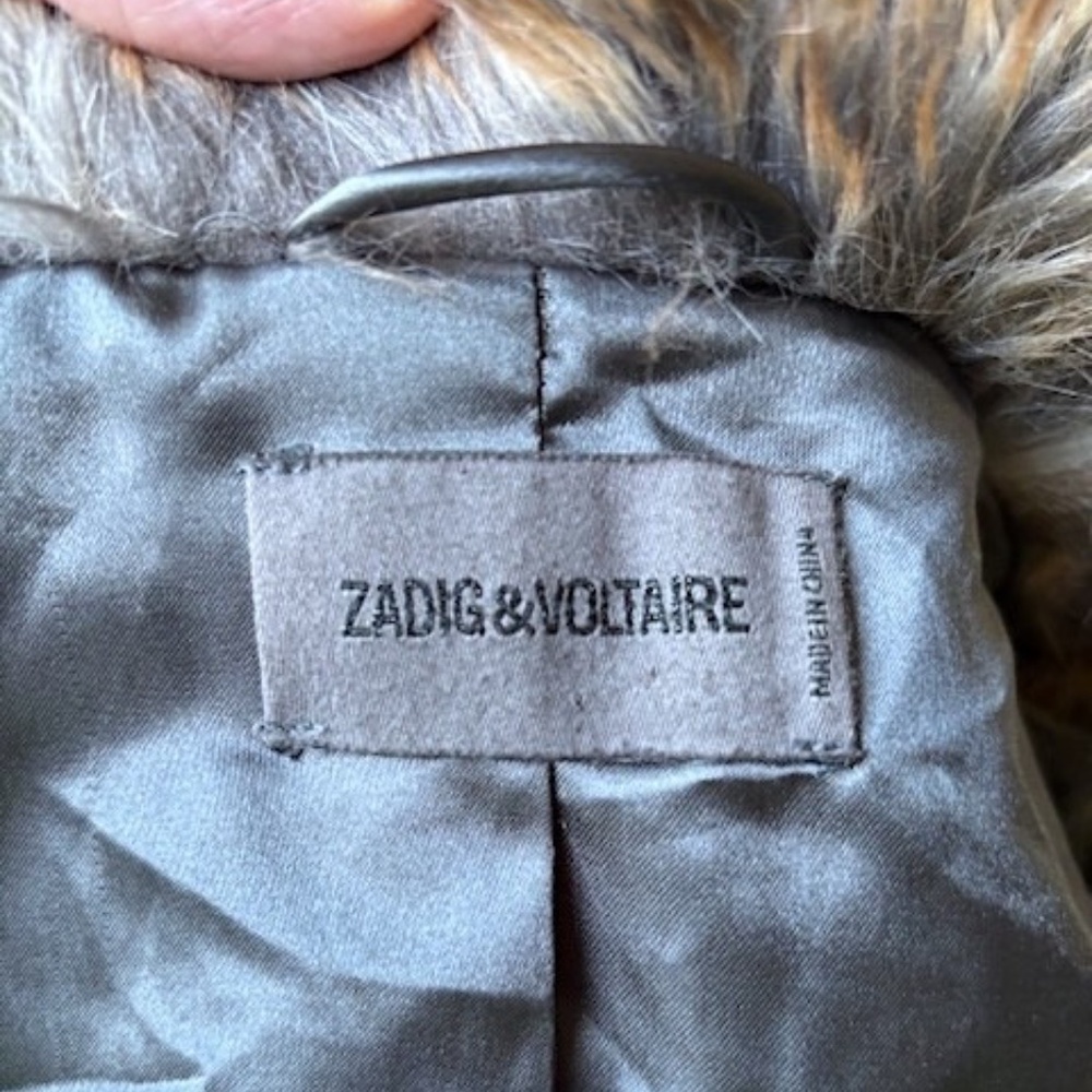 $495 ZADIG & VOLTAIRE Fame Faux Fur  Short Jacket NWOT/sz S - Picture 15 of 16
